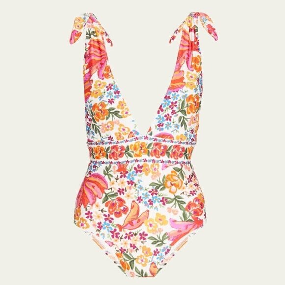 💕FARM RIO💕 Spring Bananas One Piece Swimsuit ~ Spring Bananas Print XS NWT - Picture 11 of 16